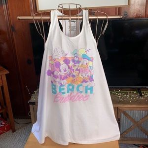 Disney racer back tank top Mickey Minnie Donald Daisy Goofy Pluto sz L